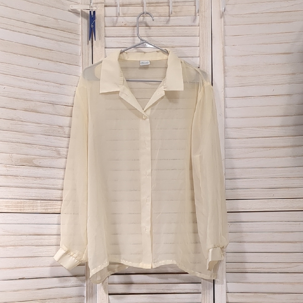 Haband Cream SeethroughtBlouse